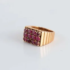 Bague Chevalière 12 Rubis