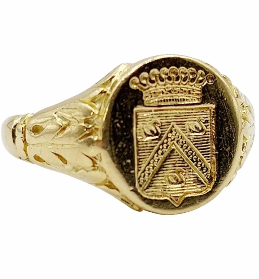 Bague chevalière antique or jaune
