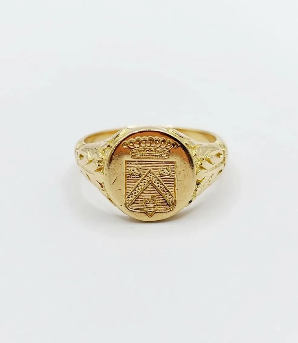 Bague chevalière antique or jaune