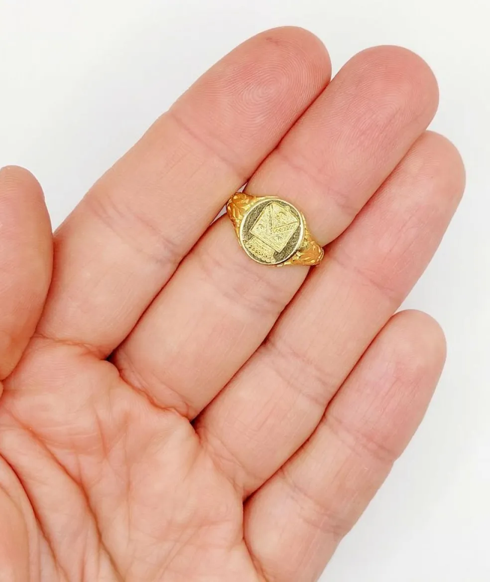 Bague chevalière antique or jaune