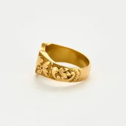 Bague Chevalière écusson or jaune