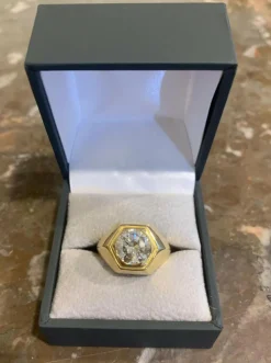 Bague Chevalière diamant 2.35 Carats (Certificat)