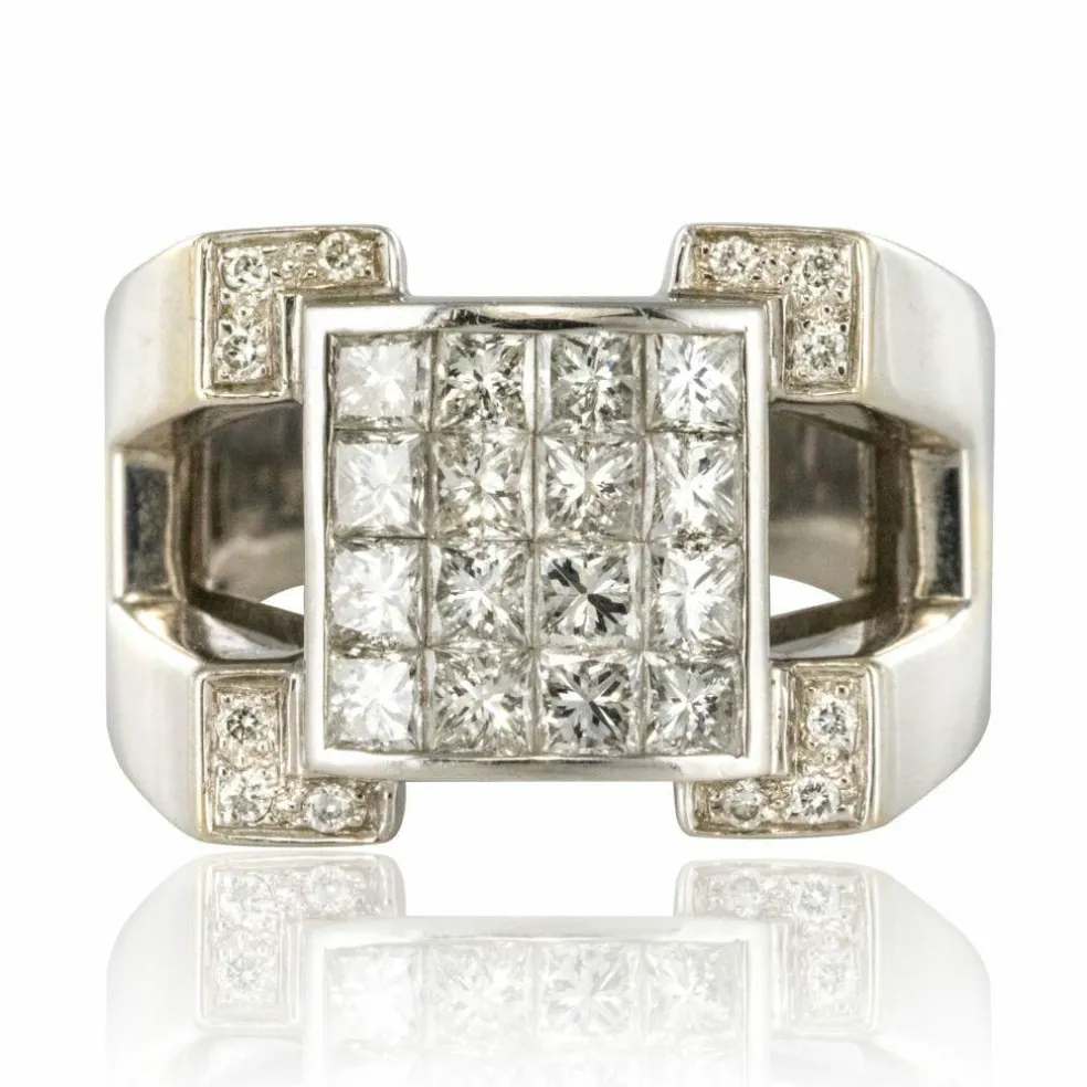 Bague chevalière Diamants