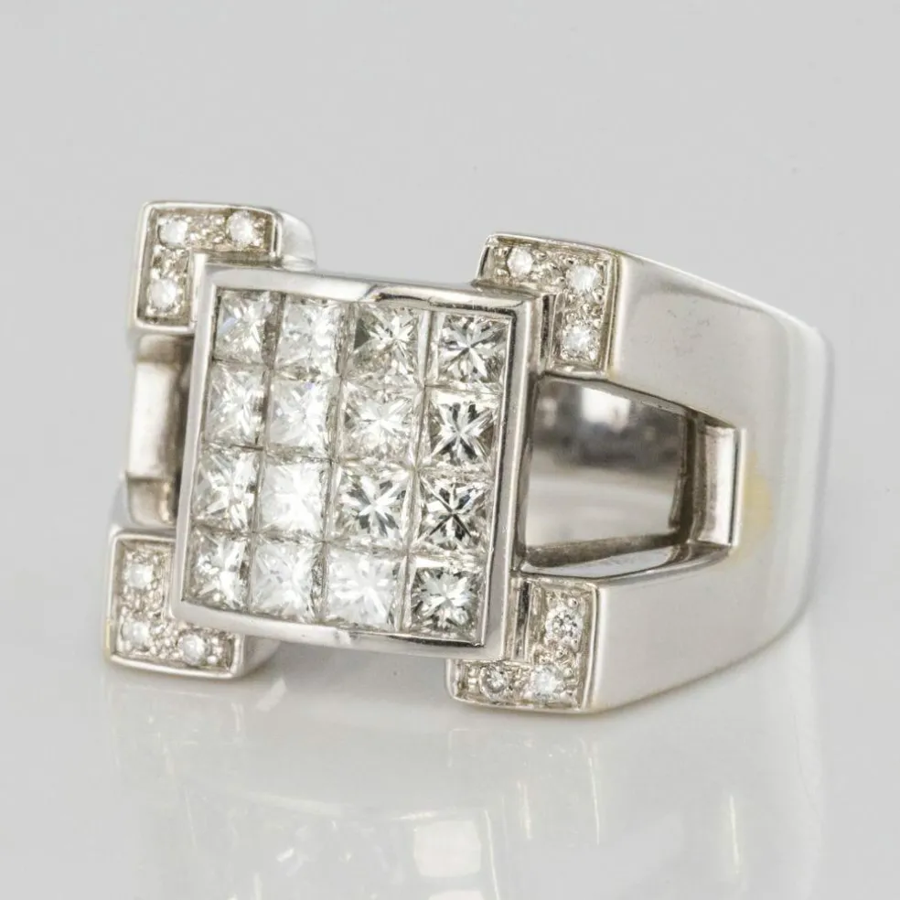 Bague chevalière Diamants