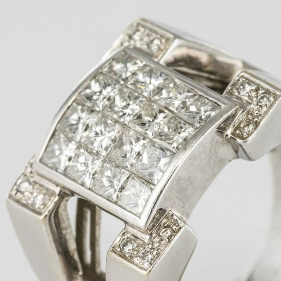 Bague chevalière Diamants