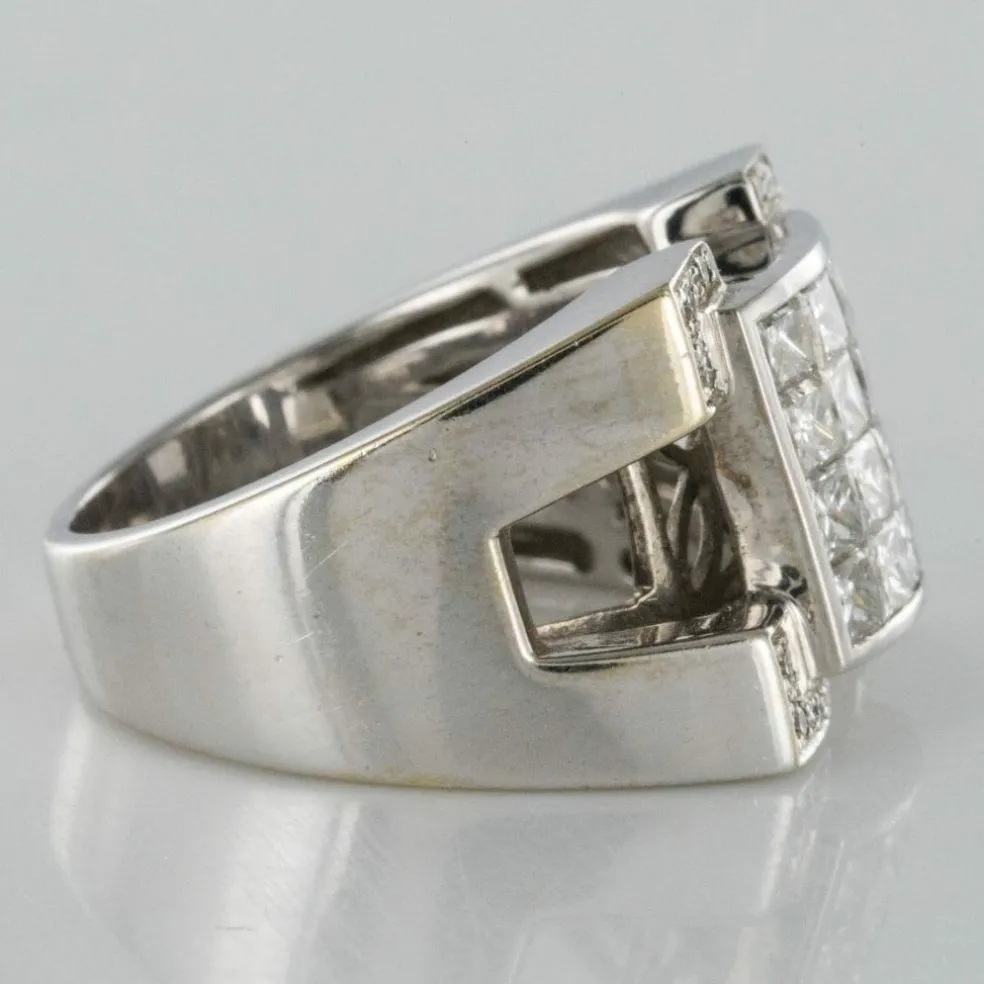 Bague chevalière Diamants