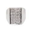 Bague chevalière en or blanc et diamants