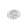 Bague chevalière en or gris et diamants