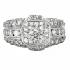 Bague chevalière en or gris, pavage diamants
