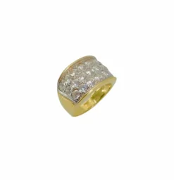 Bague Chevalière en or jaune et diamants