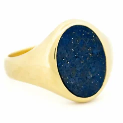 Bague chevalière lapis-lazuli