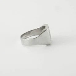 Bague Chevalière or blanc