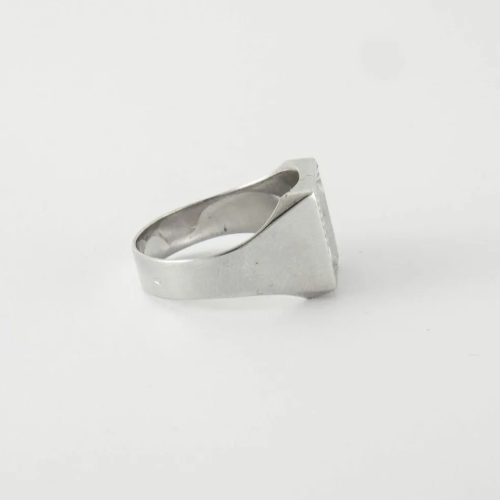Bague Chevalière or blanc