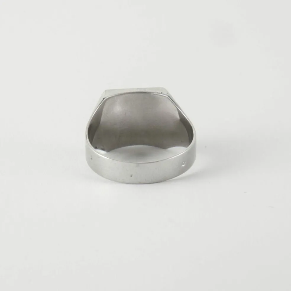 Bague Chevalière or blanc