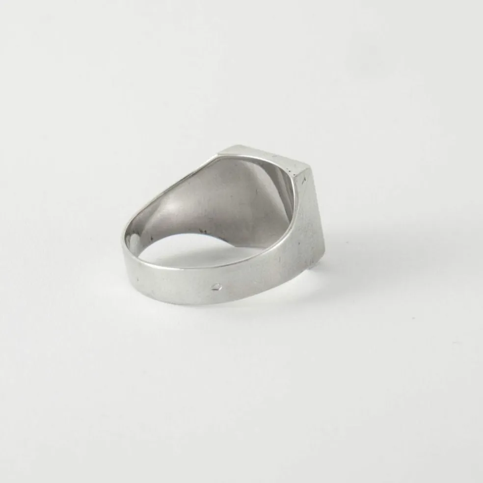 Bague Chevalière or blanc