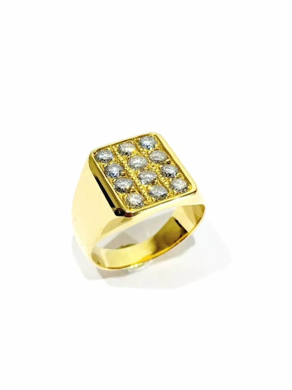 Bague Chevalière or et diamants