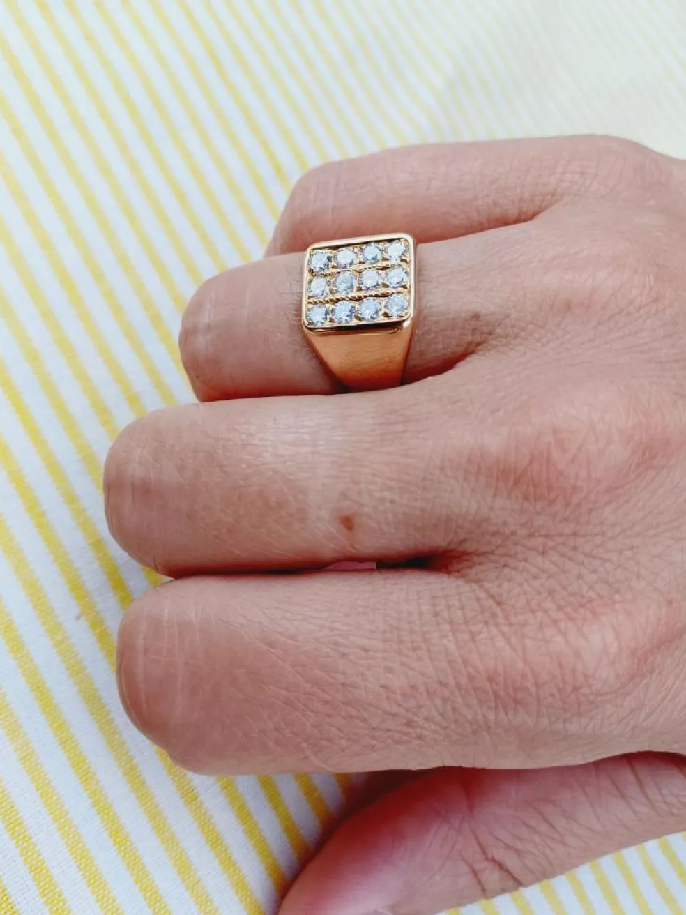 Bague Chevalière or et diamants