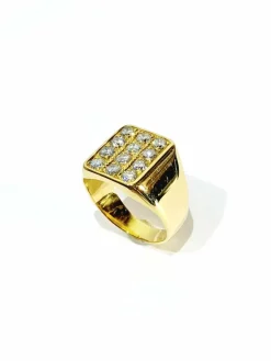 Bague Chevalière or et diamants