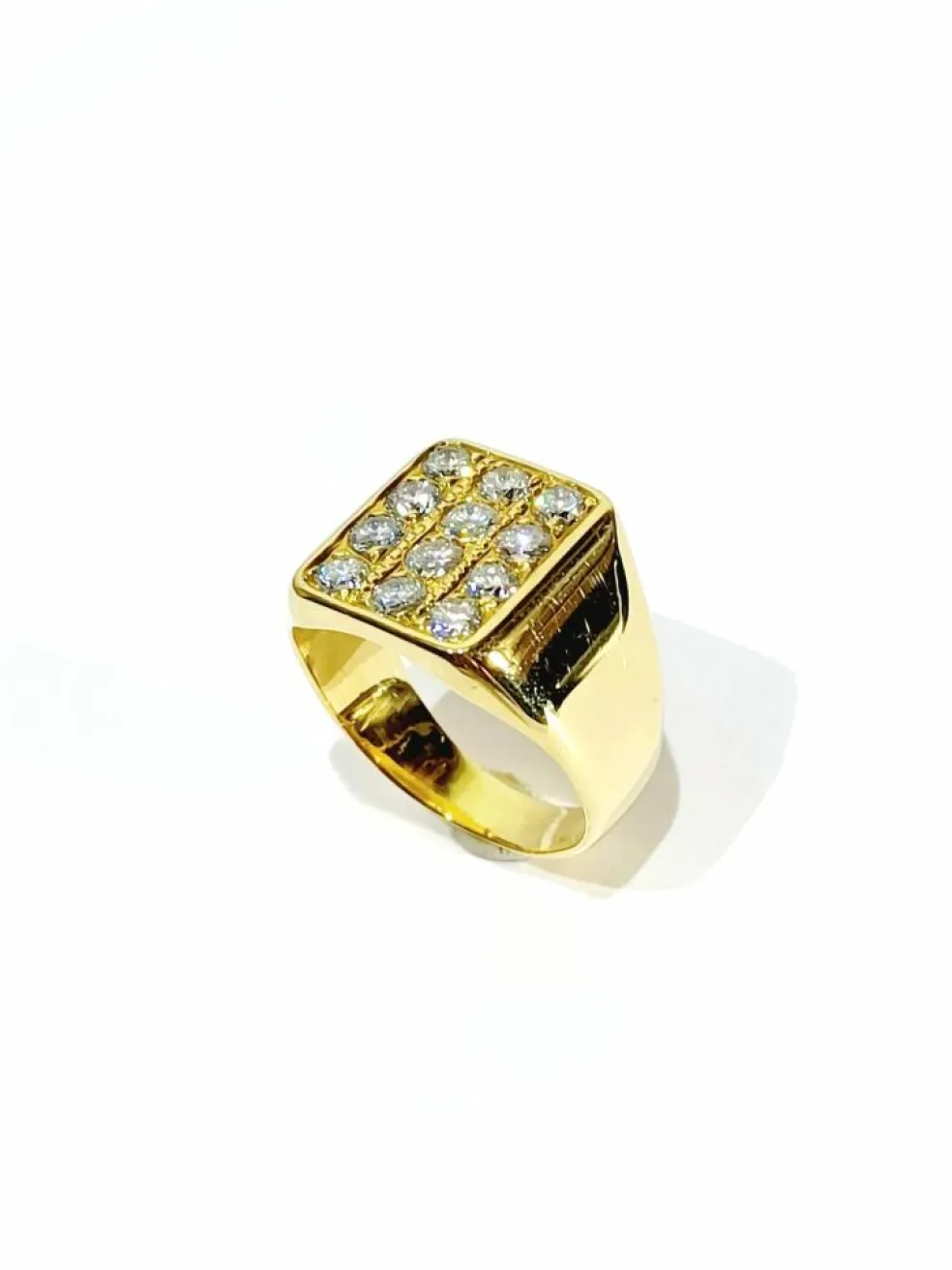 Bague Chevalière or et diamants
