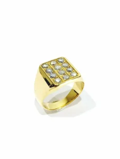 Bague Chevalière or et diamants