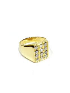 Bague Chevalière or et diamants