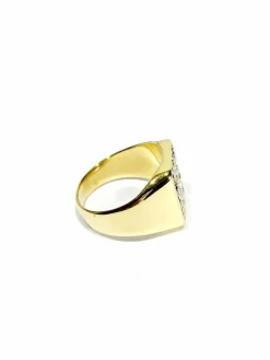 Bague Chevalière or et diamants