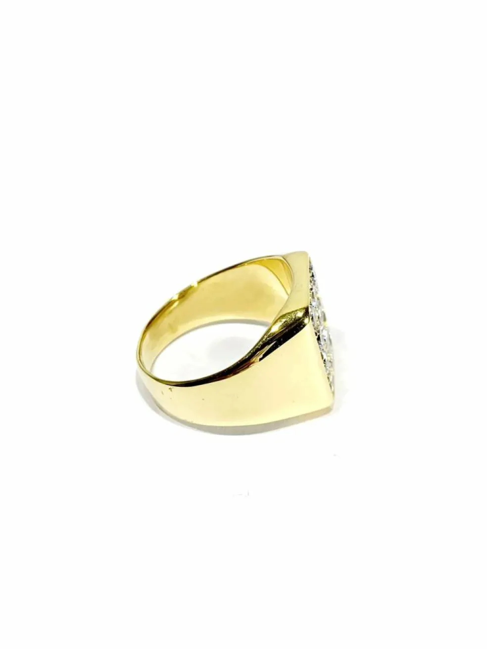 Bague Chevalière or et diamants