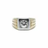 Bague chevalière or jaune et diamant