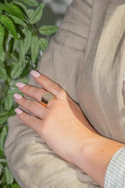 Bague Chevalière Or jaune Diamant