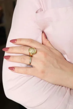 Bague Chevalière Or jaune Diamant