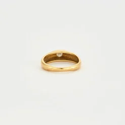Bague chevalière or jaune diamant