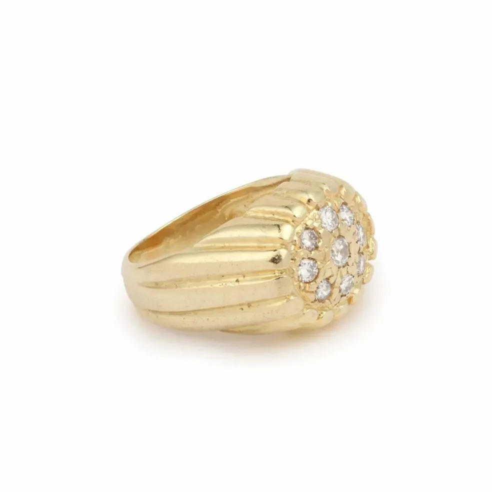 Bague Chevalière or jaune diamants