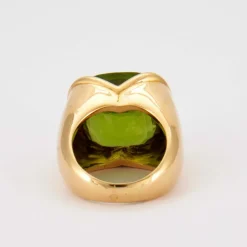 Bague Chevalière Or Jaune Péridot