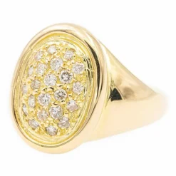 Bague Chevalière Or jaune Diamant