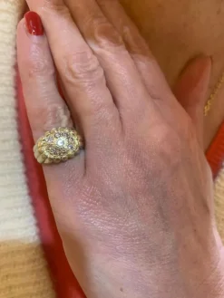 Bague Chevalière or jaune diamants