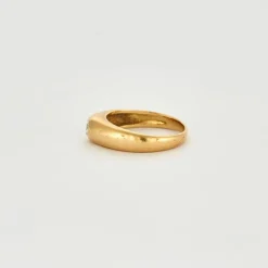 Bague chevalière or jaune diamant