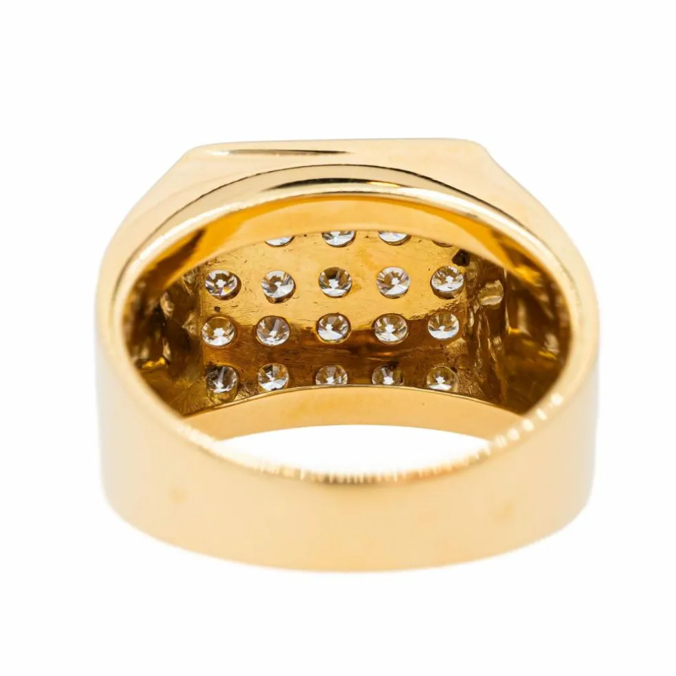 Bague Chevalière Or jaune Diamant