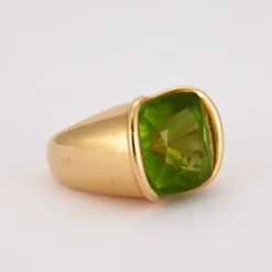 Bague Chevalière Or Jaune Péridot