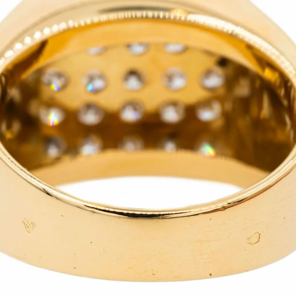 Bague Chevalière Or jaune Diamant