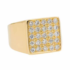 Bague Chevalière Or jaune Diamant