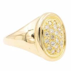 Bague Chevalière Or jaune Diamant