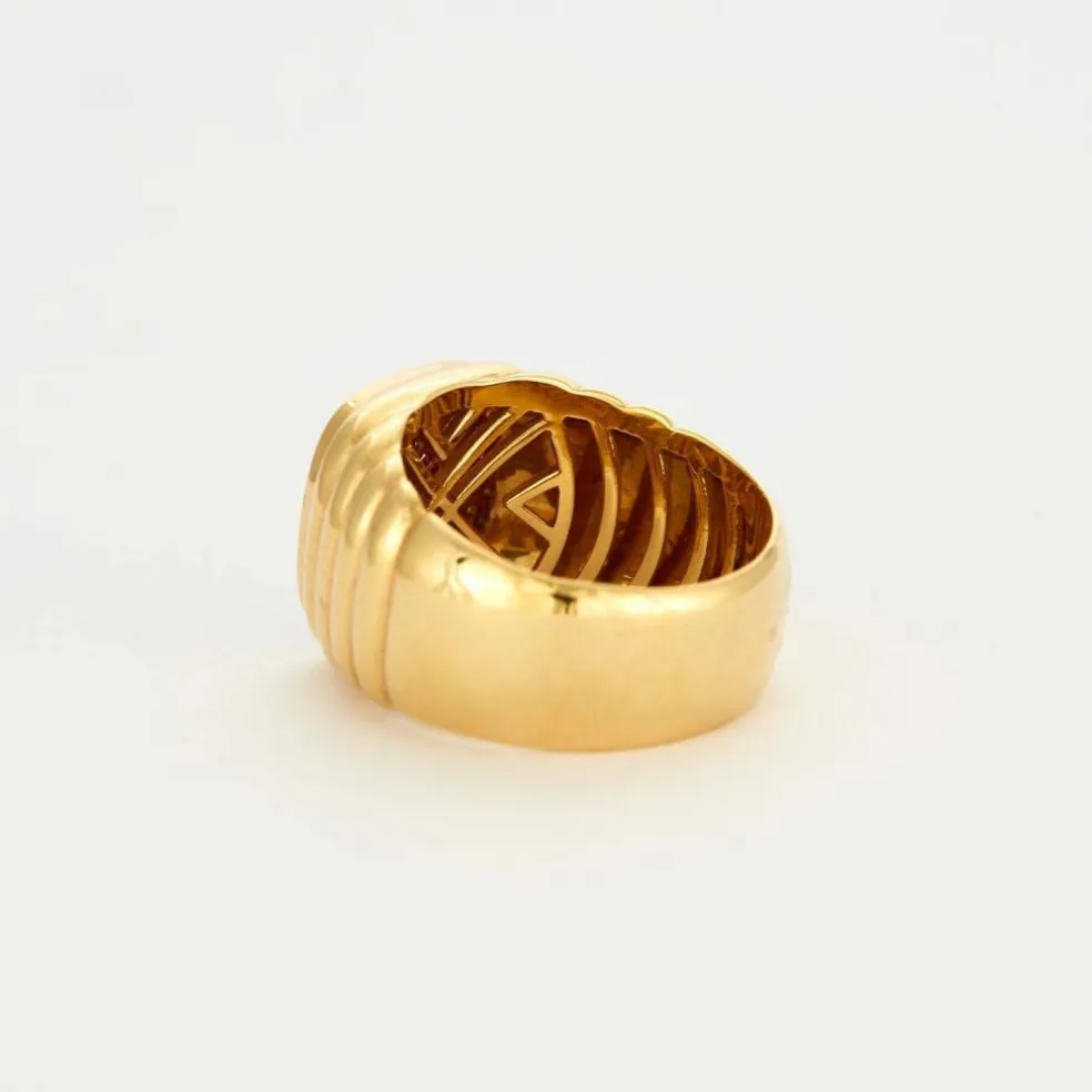 Bague Chevalière plateau diamants/rubis