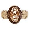 Bague chevalière victorienne or rose, décorations finement ciselées (circa 1890)