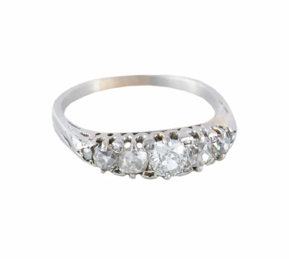 BAGUE "CHIMERE" ART DECO, PLATINE