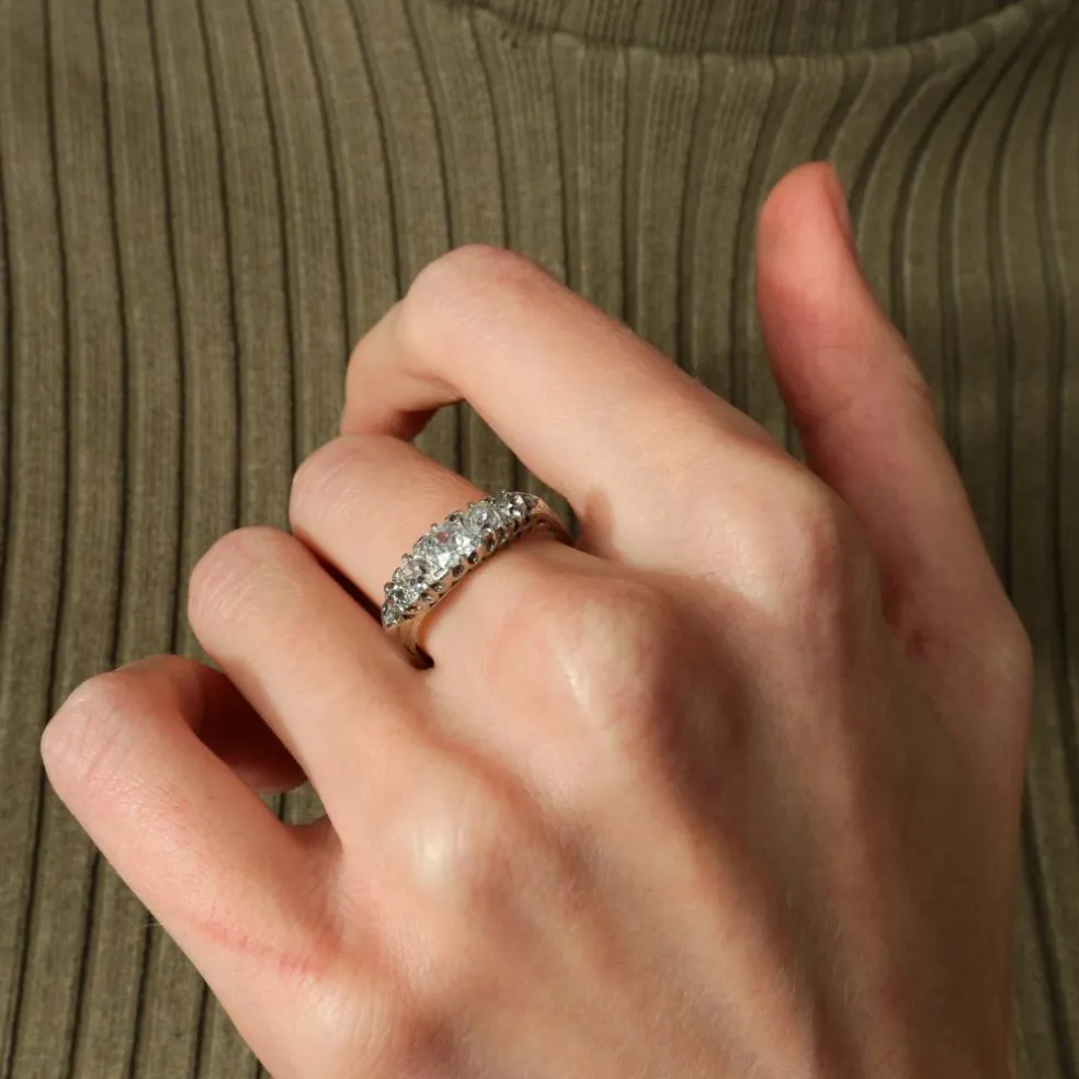 BAGUE "CHIMERE" ART DECO, PLATINE