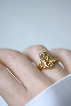 Bague Chimère Or Jaune et Rubis