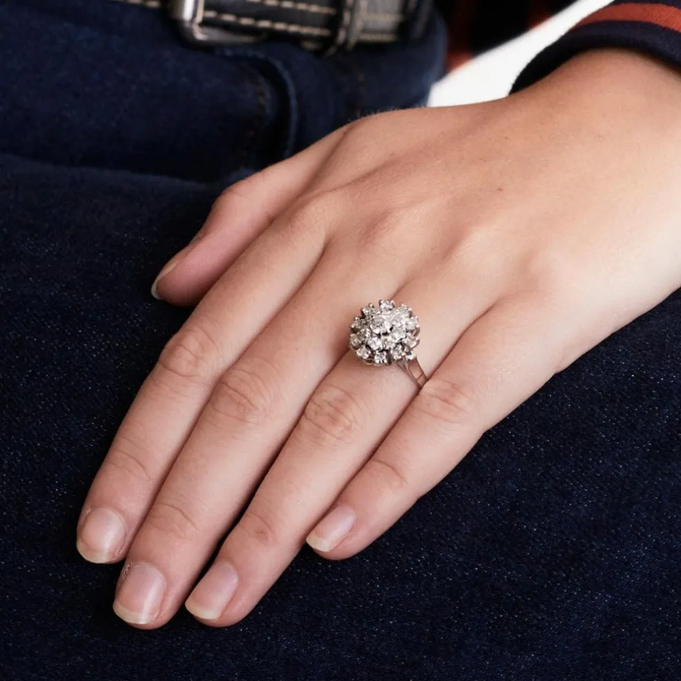 Bague Chou diamants or gris