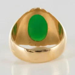 Bague chrysoprase chevalière
