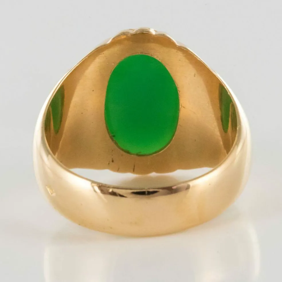 Bague chrysoprase chevalière