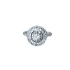 Bague cible Art Déco Or blanc Platine Diamants
